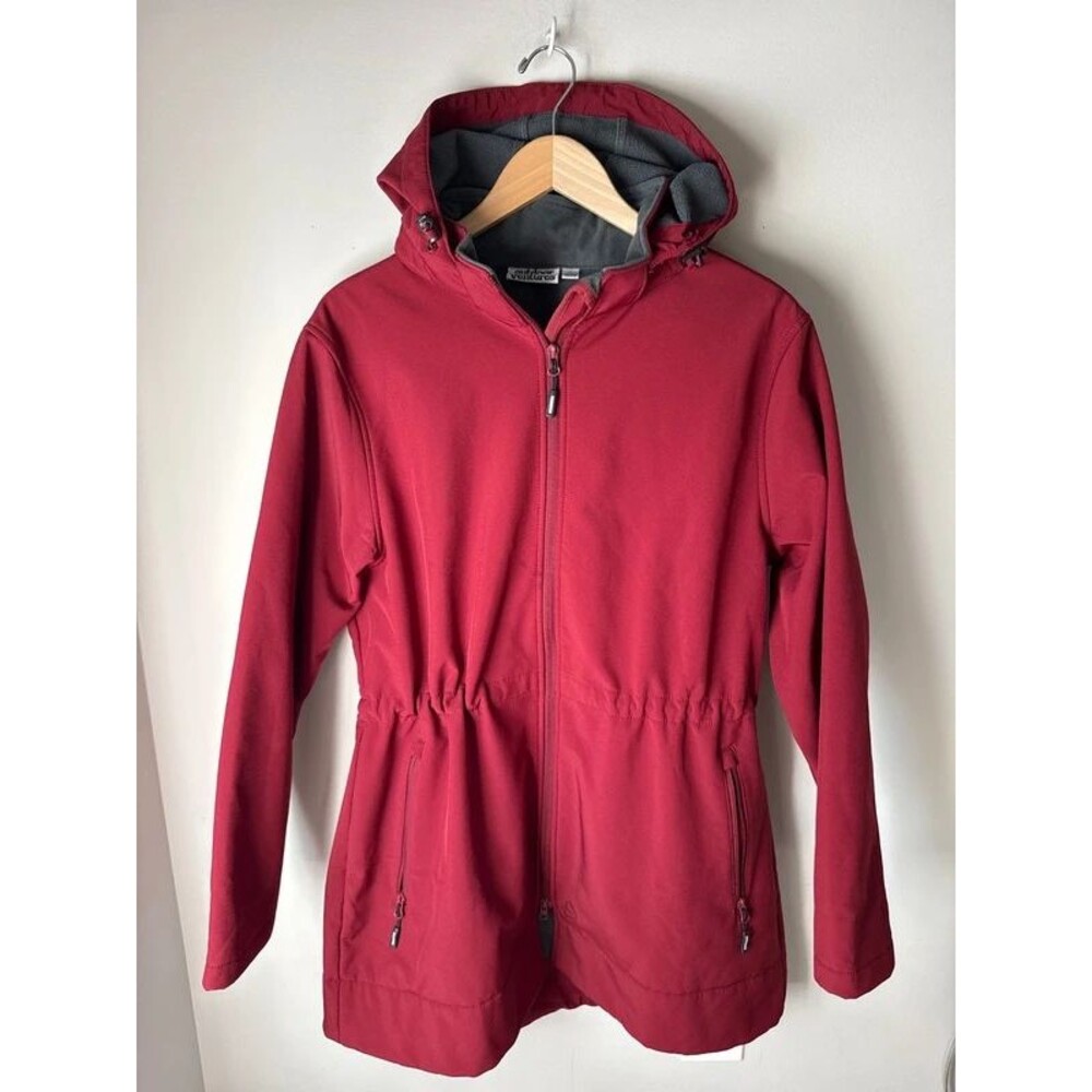 Outdoor Ventures Red Fleece Lined Softshell Hooded Jacket XL